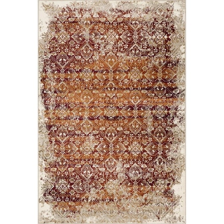 Homeroots 8 x 11 ft. Distressed Diamonds Area Rug Ivory & Rust 475617
